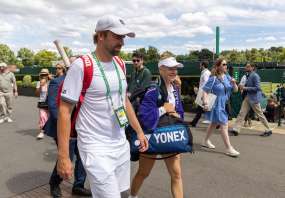 Mit Swiss Tennis Headcoach Michael Lammer in Wimbledon.