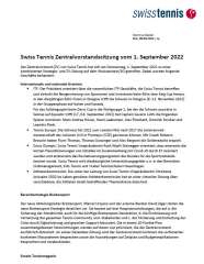 Protocole de la réunion du comité central de Swiss Tennis 1 septembre 2022